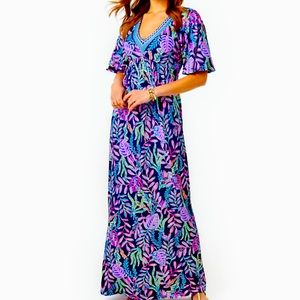 Lilly Pulitzer Manuela maxi dress. Oyster bay blue.Only worn once.